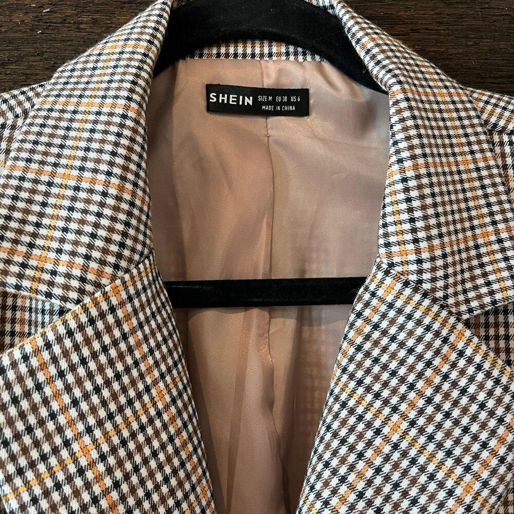 Shein Plaid Blazer - Picture 4 of 4